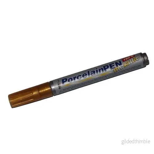 Glas- och porslinsmarkör, 2-4 mm bredd, guld, metallic