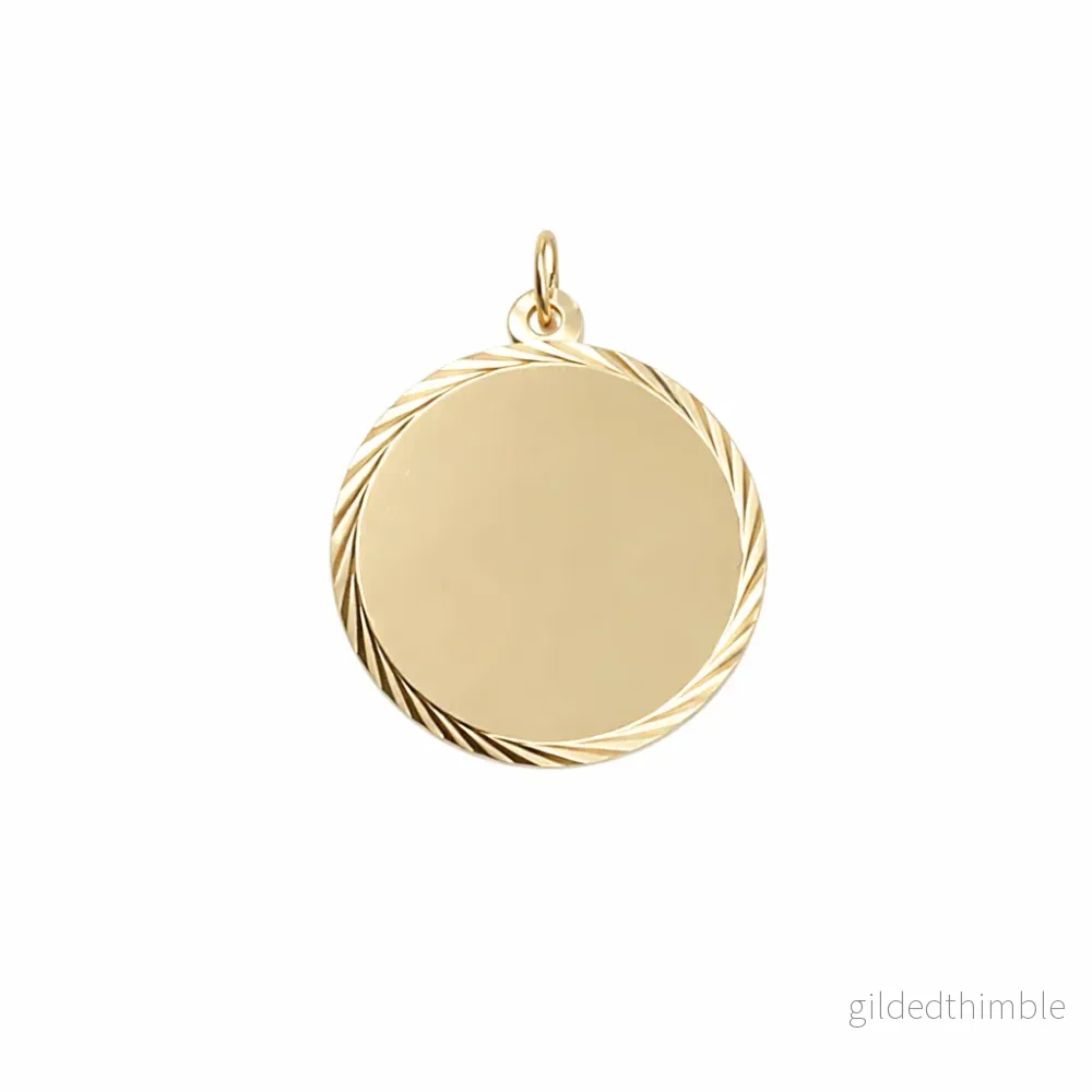 Gravyr bricka blank 18k guld 20mm - Bild 2