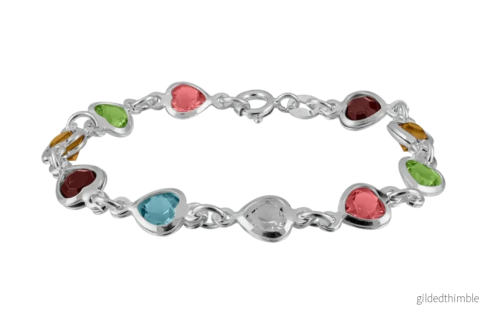 Färgglatt silver barnarmband