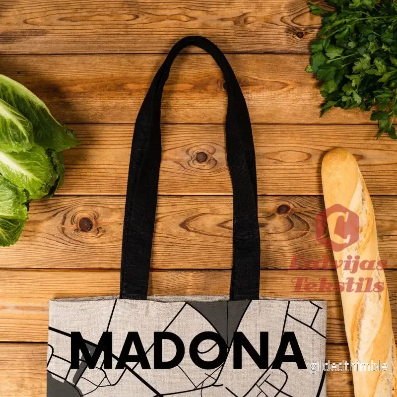 Pelēka lina auduma maisiņš "Madona" - Bild 2