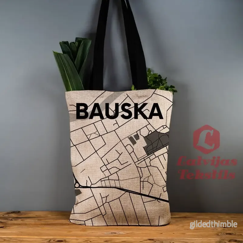 Pelēka lina auduma maisiņš "Bauska"