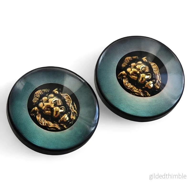 Statement-knapp: ”The Petrol Jewel” – (20mm) 2-pack Statement-knapp: ”The Petrol Jewel” – (20mm) 2-pack