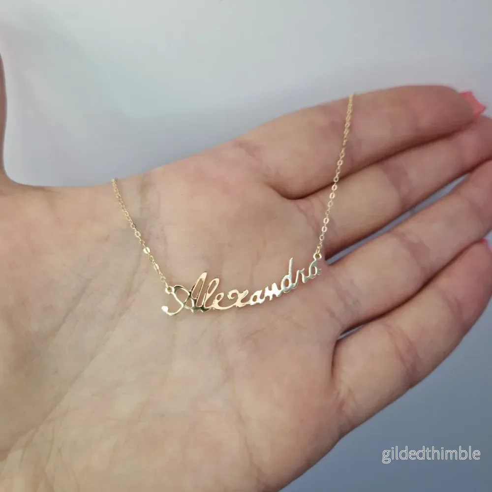Personligt namnhalsband förgyllt - Bild 3