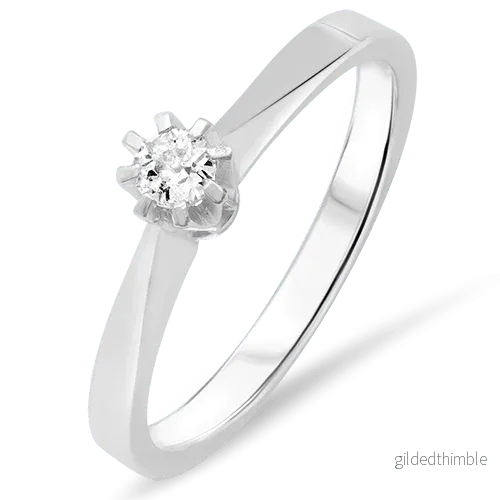 Diamantring 18k vitguld princess modell