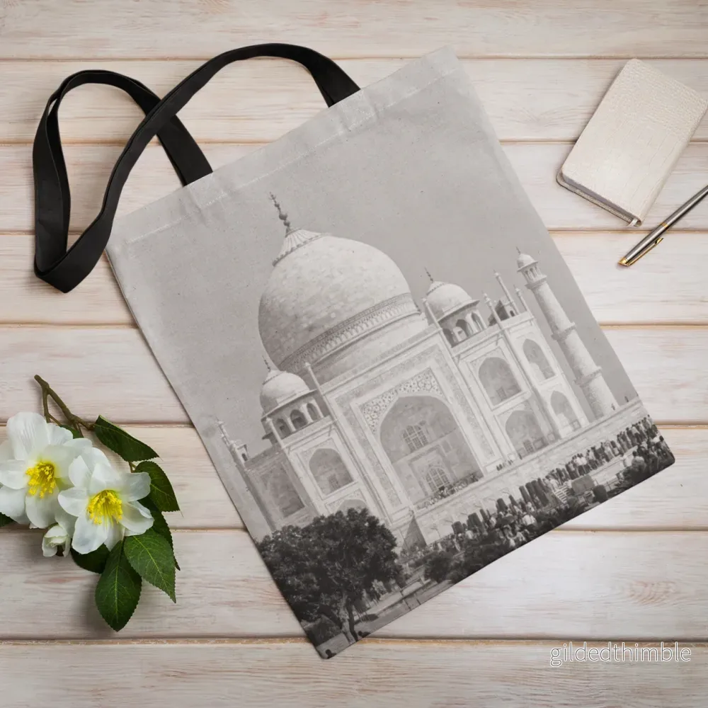 Lina vai kokvilnas auduma maisiņš «Taj Mahal» | Kolekcija «Melnbalts»