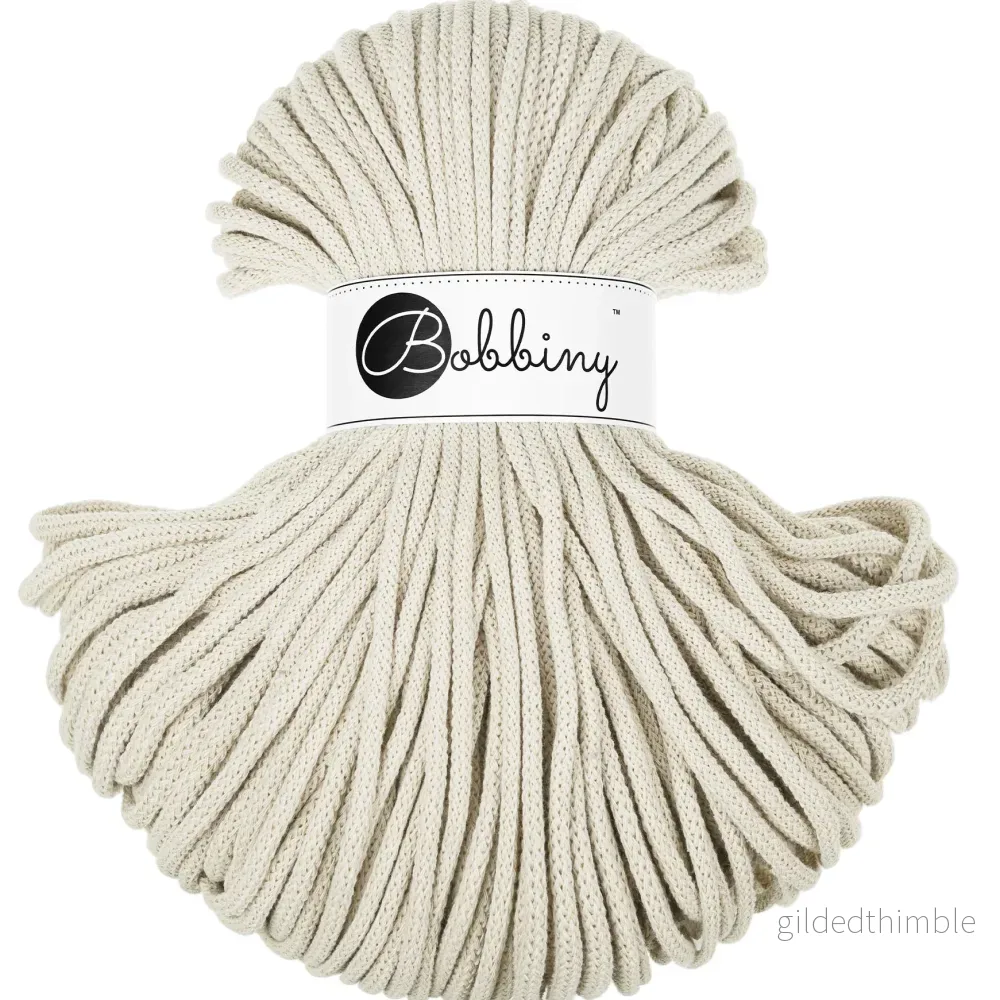 CASHMERE BEIGE Premium 5 mm. mjukt bomullssnöre
