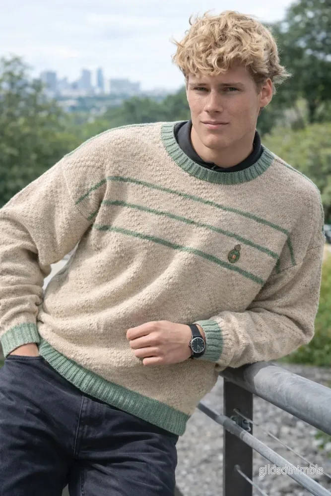 Stickmönster Herrtröja Najad 2597 – Klassisk Strukturstickad Herrpullover