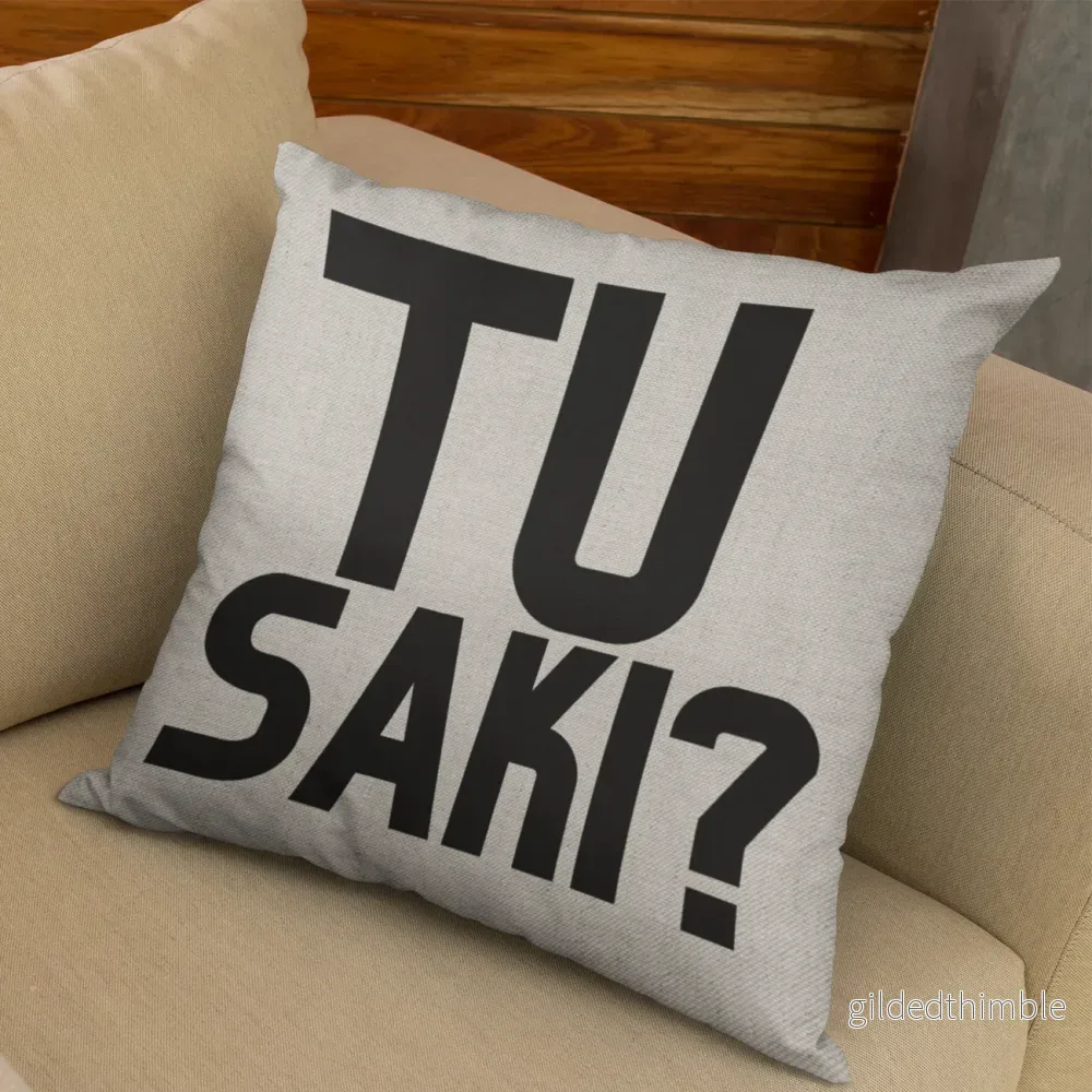 Dekoratīvais spilvens | kolekcija «Man Nav Ko Teikt» | «Tu saki?» - Bild 2