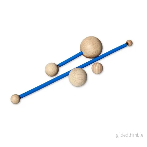 Modellerings- och pressverktyg, set med 6 huvuden och extra pinne, trä