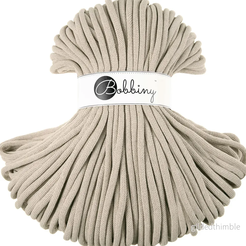 BEIGE Jumbo 9 mm. 1,2 kg. mjukt bomullssnöre