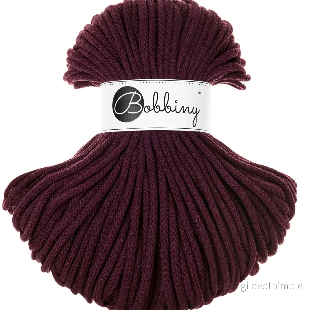 BURGUNDY Premium 5 mm. mjukt bomullssnöre BURGUNDY Premium 5 mm. mjukt bomullssnöre