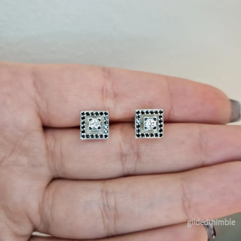 Diamant örhängen halo 18k vitguld Diamant örhängen halo 18k vitguld