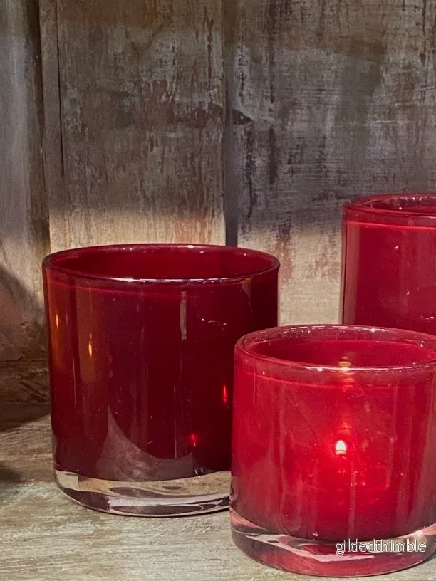 Ljuslykta glas ’Nilla’ Röd (XS) Ljuslykta glas ’Nilla’ Röd (XS)