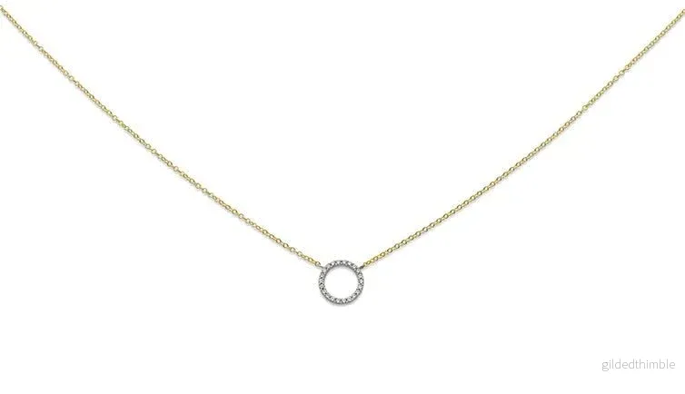 Collier ring med stenar tvåfärgat 18k guld - Bild 2