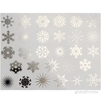 Decals, Små Snöflingor Silver