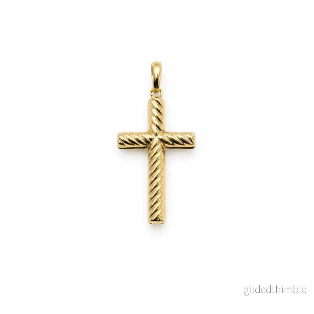 Kors 18k guld skruv design