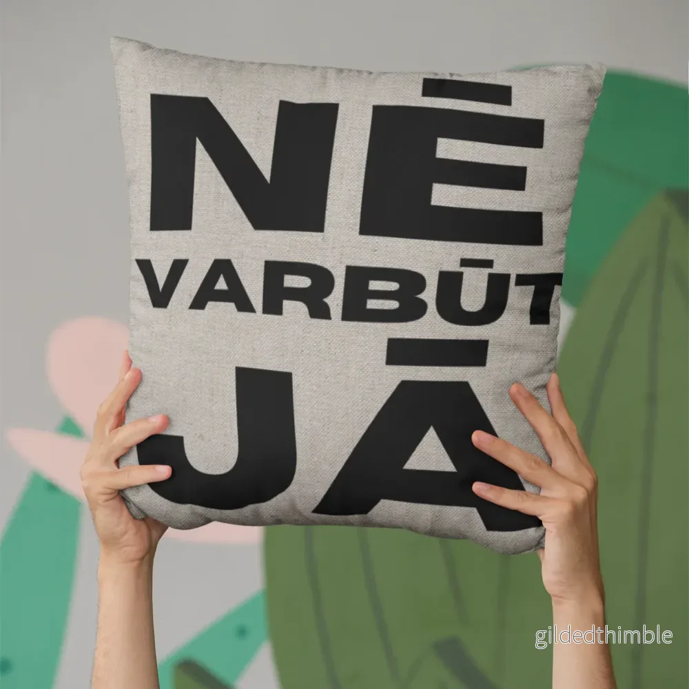 Dekoratīvais spilvens | kolekcija «Man Nav Ko Teikt» | «Nē vabūt Jā» - Bild 3