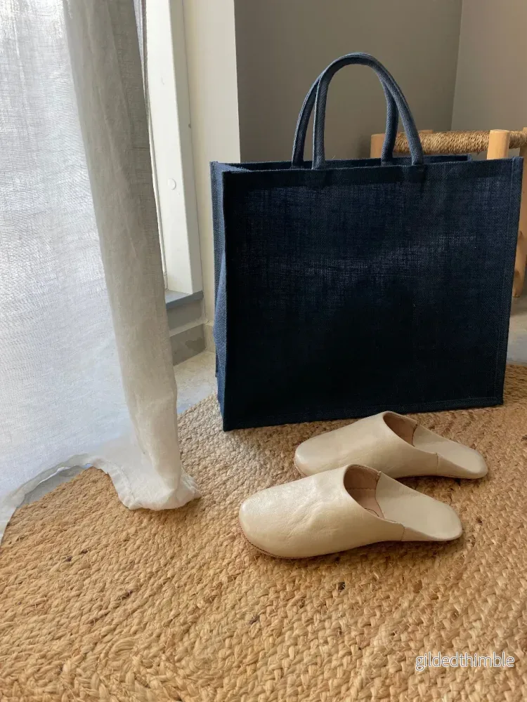 Väska ’Shop’ Jute Blue (M) Väska ’Shop’ Jute Blue (M)