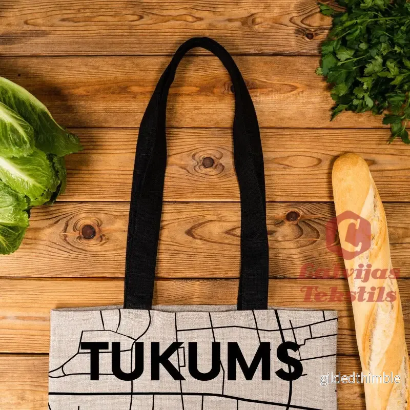 Pelēka lina auduma maisiņš "Tukums" - Bild 2