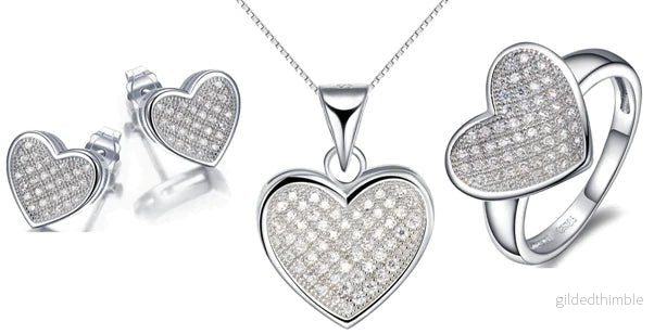 Äkta silver set med swarovski kristaller Äkta silver set med swarovski kristaller
