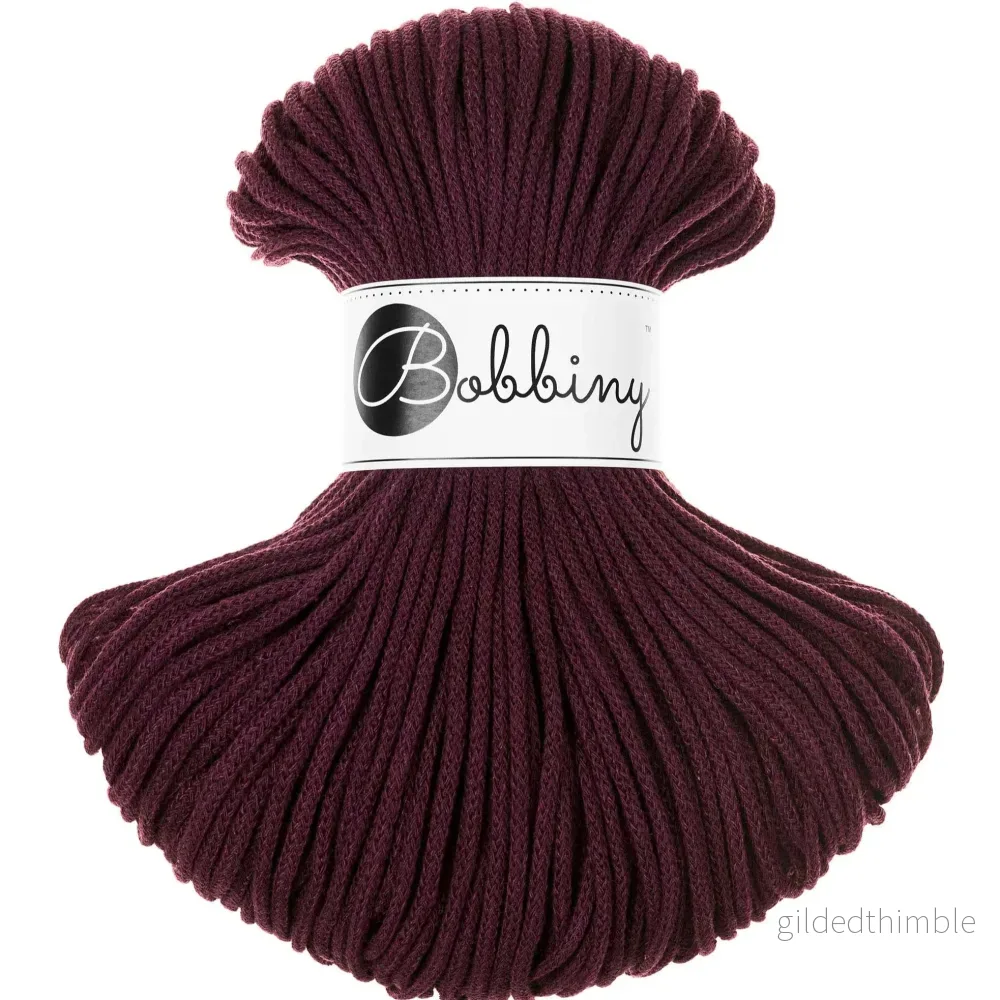 BURGUNDY Junior 3 mm. mjukt bomullssnöre BURGUNDY Junior 3 mm. mjukt bomullssnöre