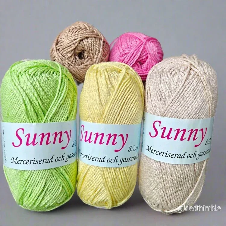 Merceriserat bomullsgarn Sunny – 100g 165m