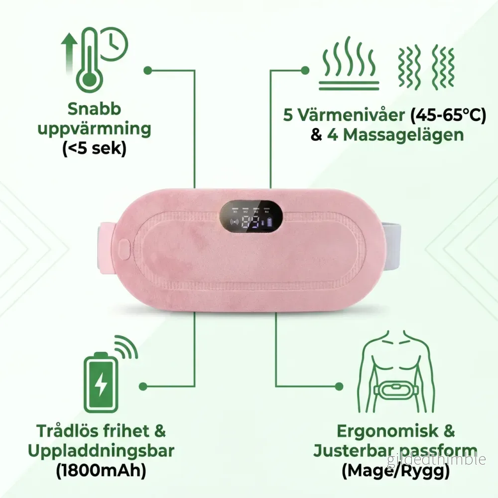 Värmekudde med Massage – Justerbar Värme och Vibration för Komfort - Bild 2