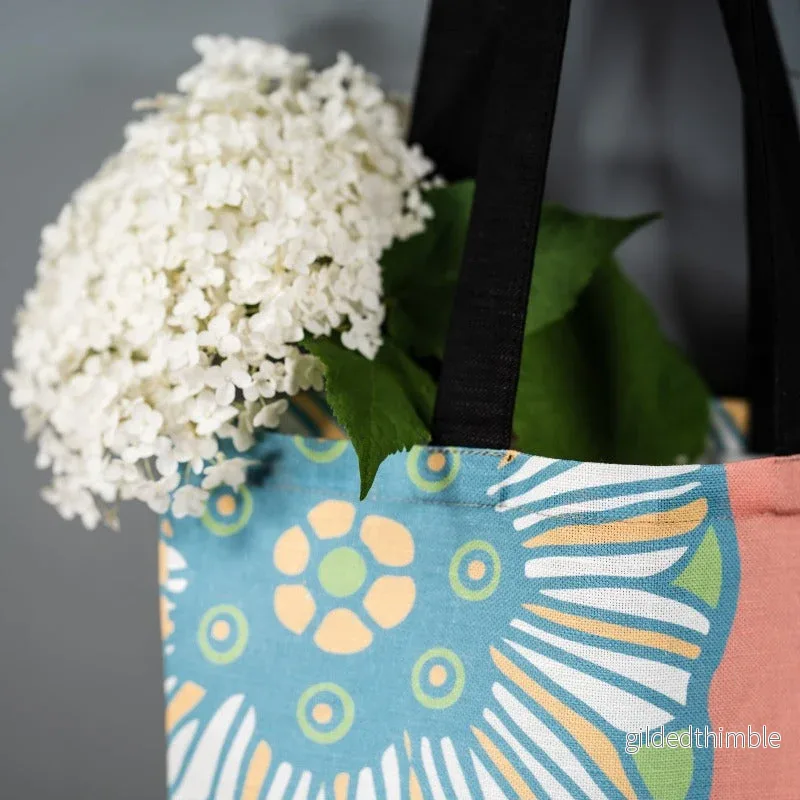Lina vai kokvilnas auduma maisiņš «Kvetina Coral» | kolekcija «Blommönster» - Bild 2