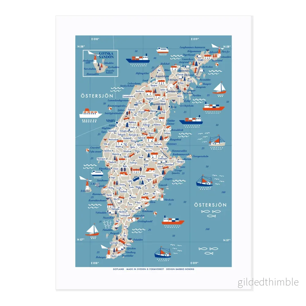 Handduk Gotlandskarta