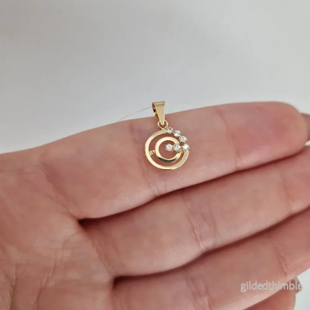 Guldhänge – Cirklar med stenar 18k guld