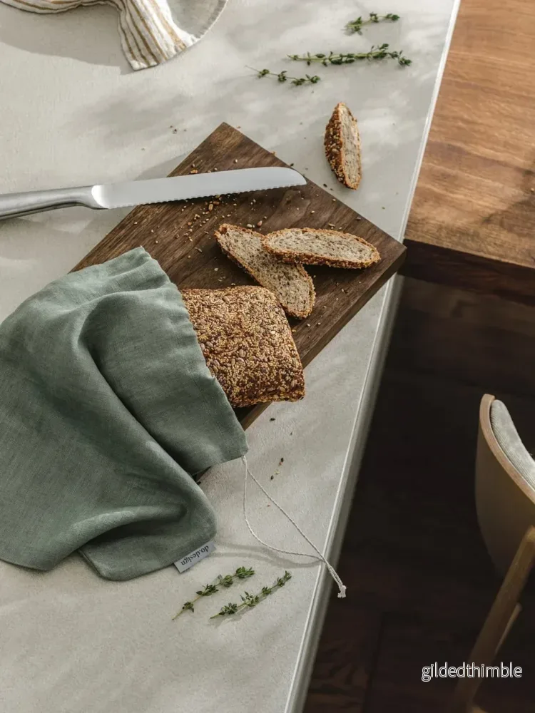 Brödpåse i 100% linne 'Nordic Moss'