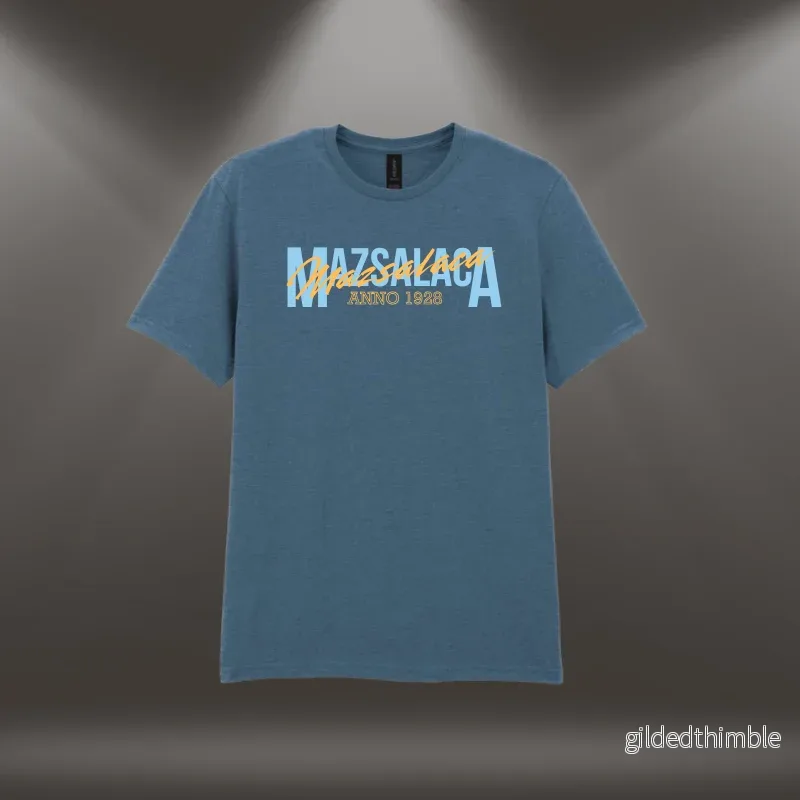 Kokvilnas T-krekls "Mazsalaca. Anno 1928." | Indigo zils