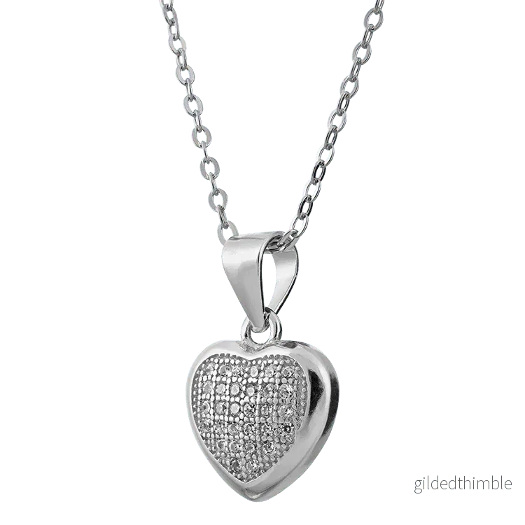 Hjärta med stenar inkl silverhalsband - Bild 2
