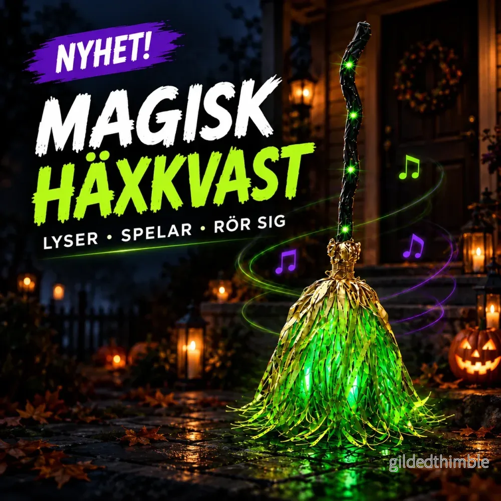GlödKvast™ – den magiska häxborsten som lyser upp entrén GlödKvast™ – den magiska häxborsten som lyser upp entrén