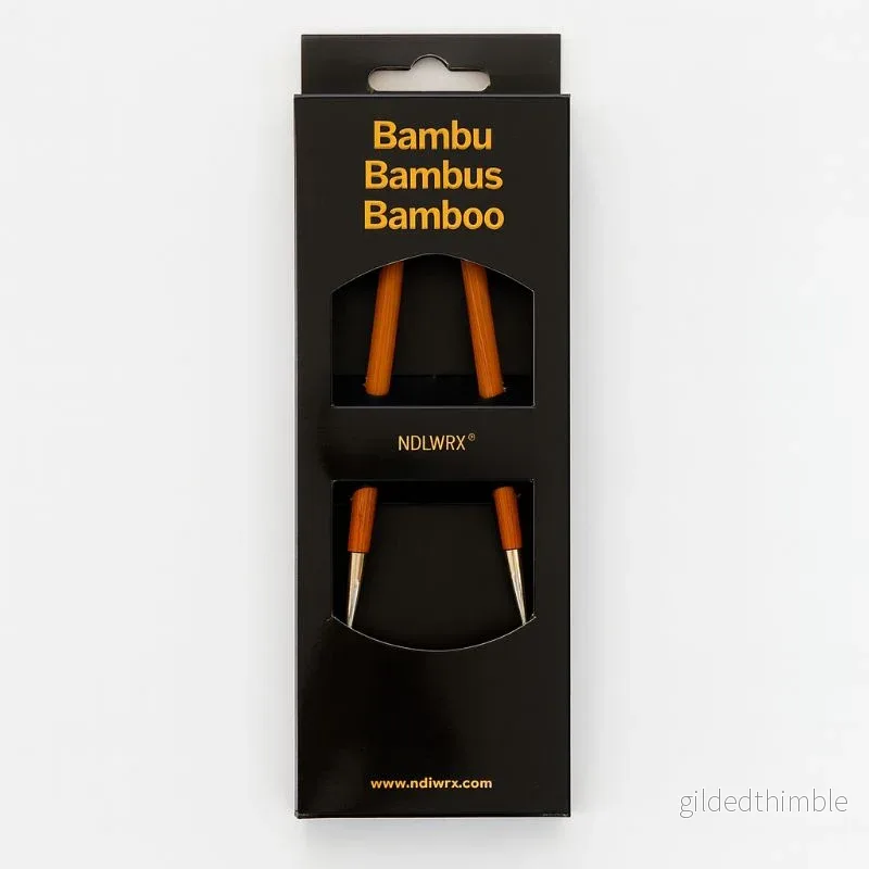 Rundstickor Bambu NDLWRX 13cm – 60/80cm Plastad Kabel⭐