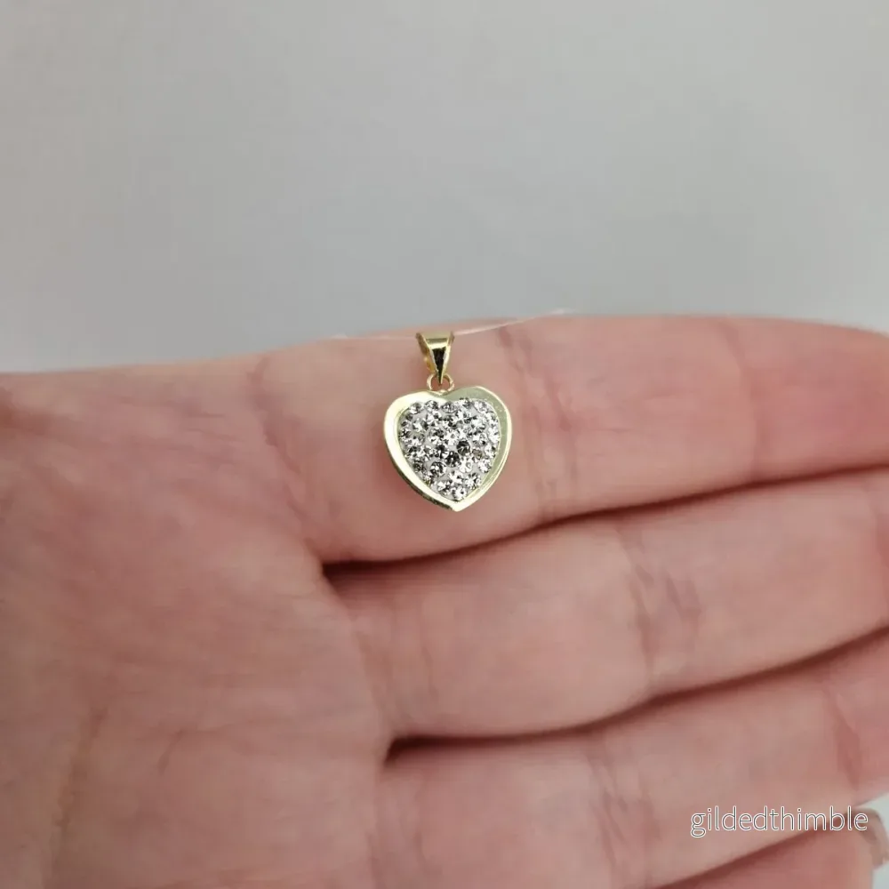 Hjärta 9mm kristaller 18k guld