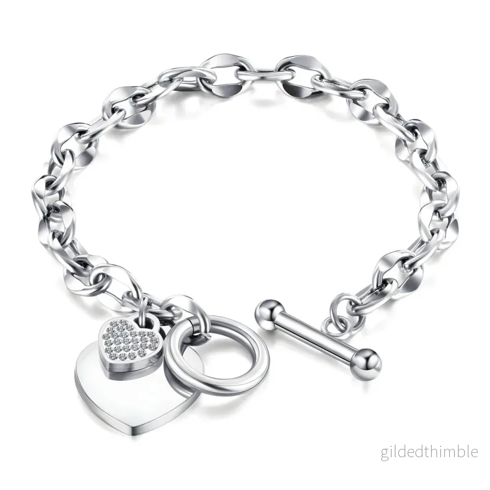 Armband hjärta stainless steel
