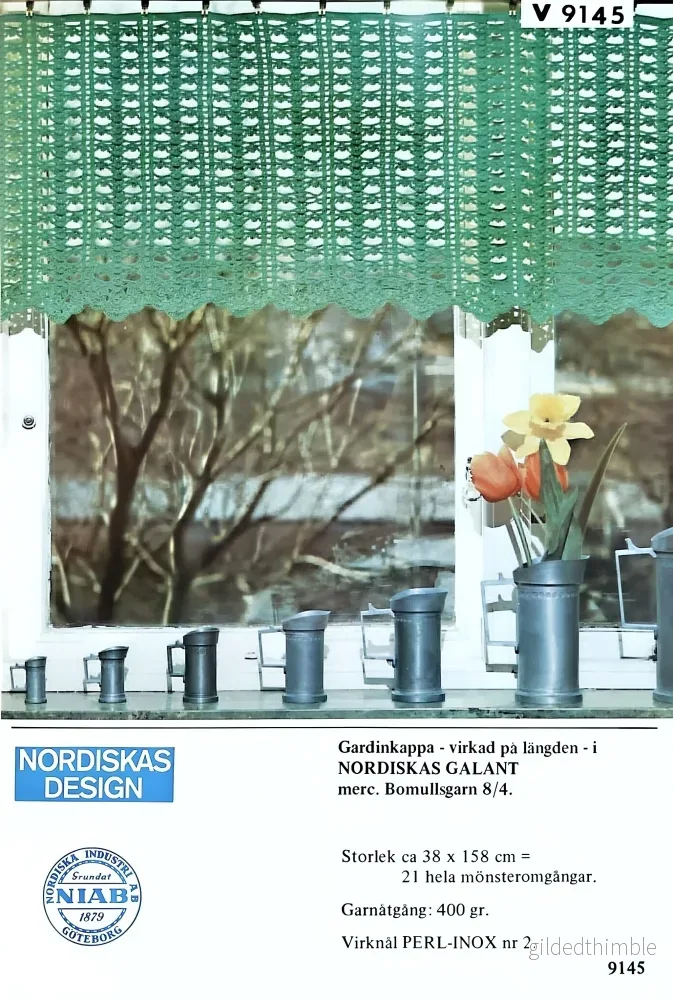 Vintage virkmönster – Gardinkappa | Original mönster Vintage virkmönster – Gardinkappa | Original mönster