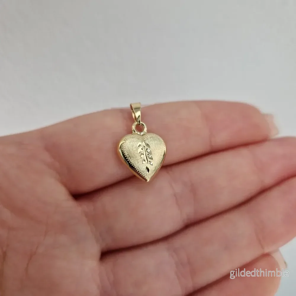 Guldhjärta mönstrat 18k guld
