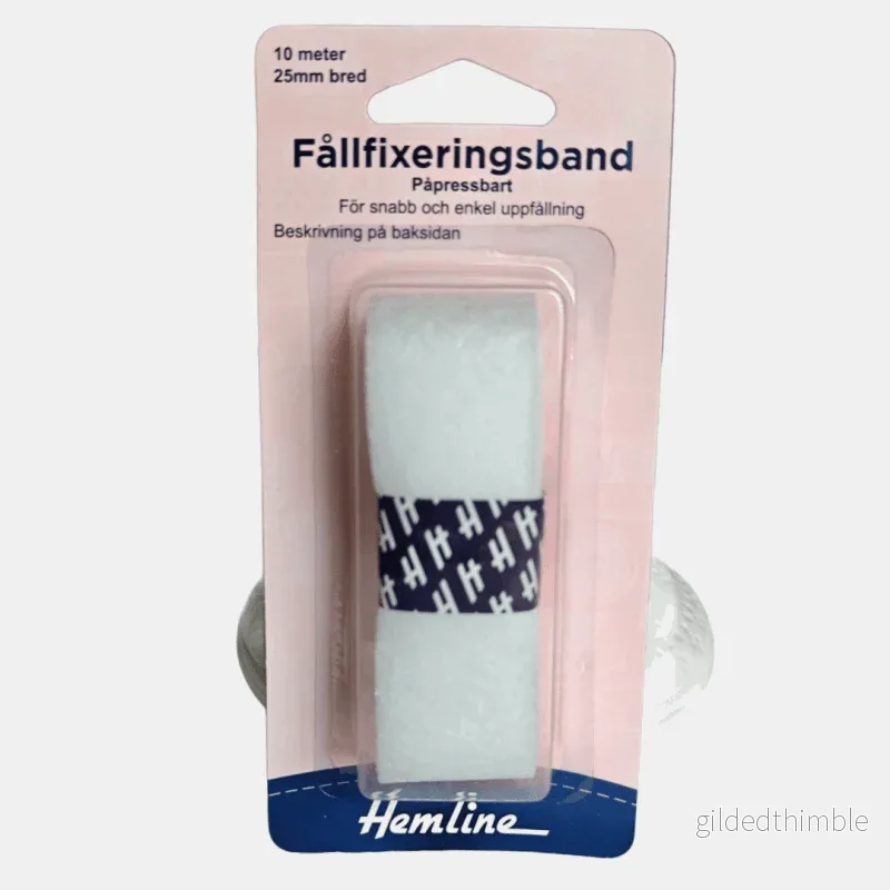 Fållfixeringsband Hemline 25mm x 10m – Strykbart Band för Fållar. Fållfixeringsband Hemline 25mm x 10m – Strykbart Band för Fållar.