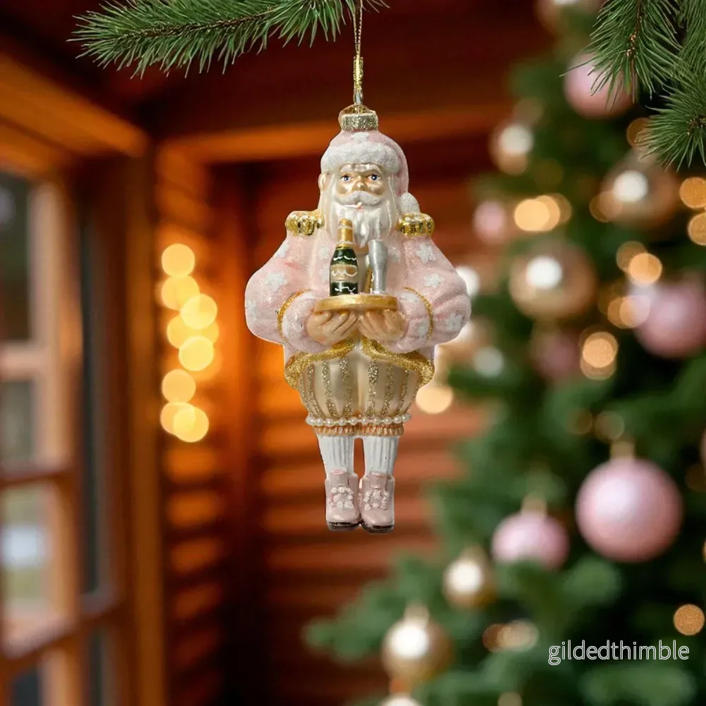 Julgransprydnad Jultomte Champagne