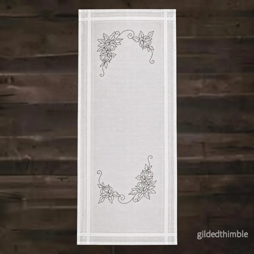 Förtryckt broderilöpare rosenknopp – Permin - Bild 2
