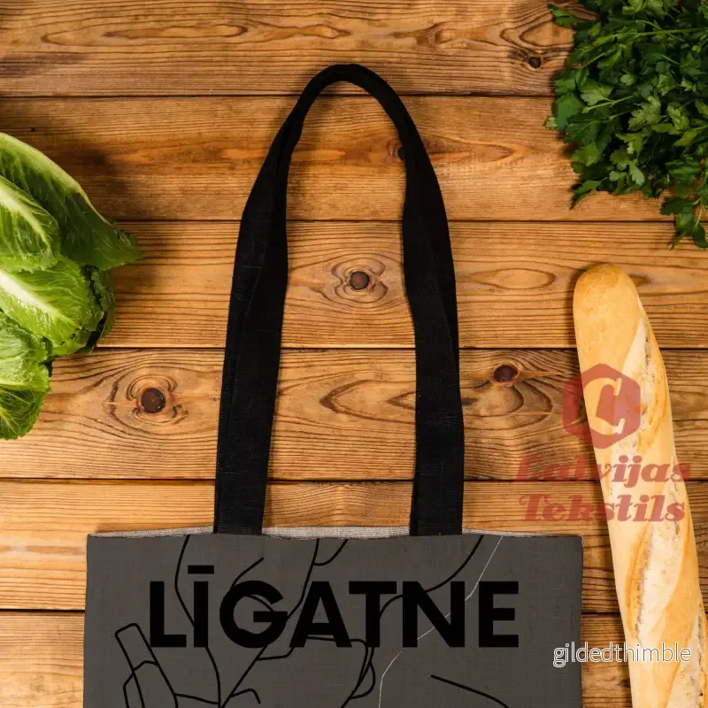 Pelēka lina auduma maisiņš "Līgatne" - Bild 2