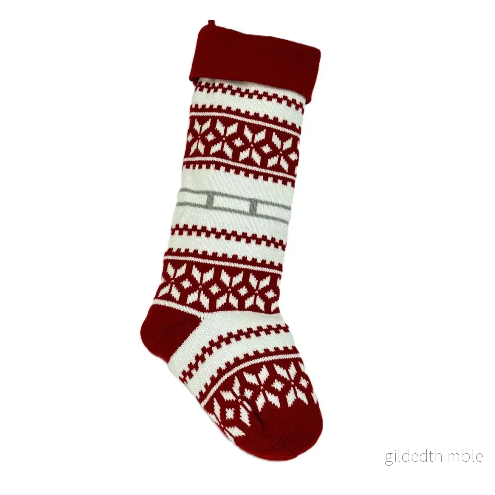 Julstrumpa Snowflake Stickad - Bild 2