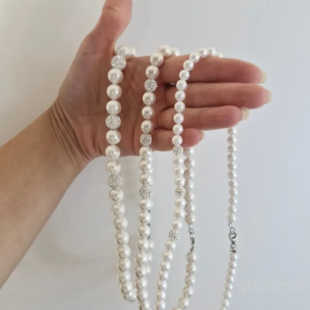 Pärlhalsband med Swarowski 925 - Bild 2