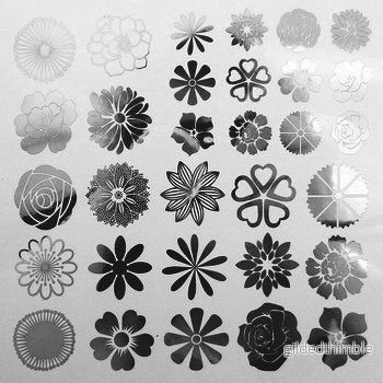 Decals, Små Blommor Svart