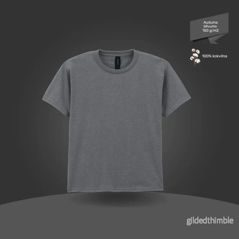 Bērnu T-krekls, pamata modelis | 150 g/m² | Grafīta pelēks Bērnu T-krekls, pamata modelis | 150 g/m² | Grafīta pelēks