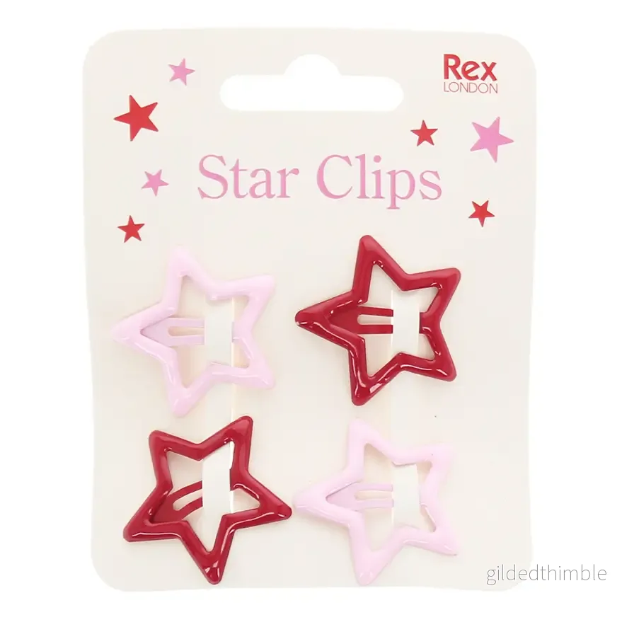 Star Hair Clips Pink/Red Star Hair Clips Pink/Red
