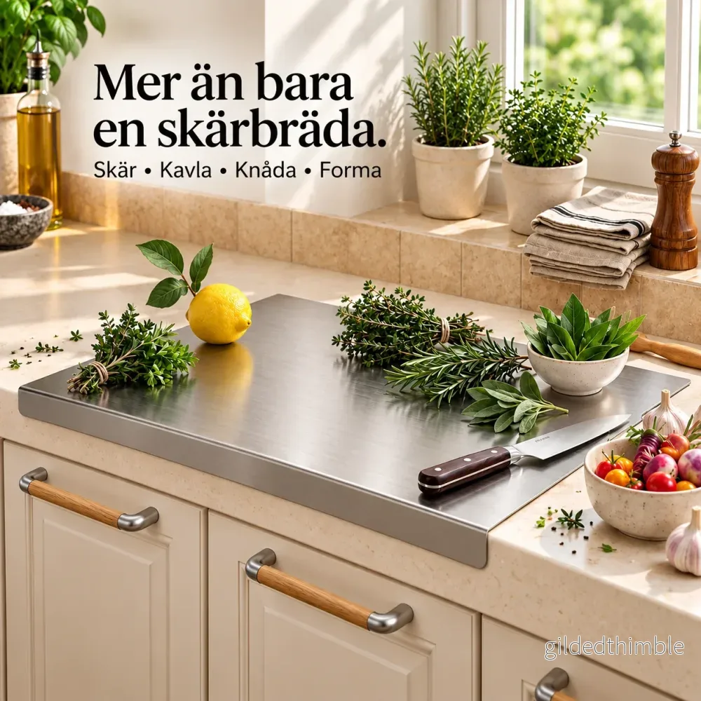 Renstål™ – Versatile cutting & work board in stainless steel for cooking & baking (+Gratis gåva) - Bild 2