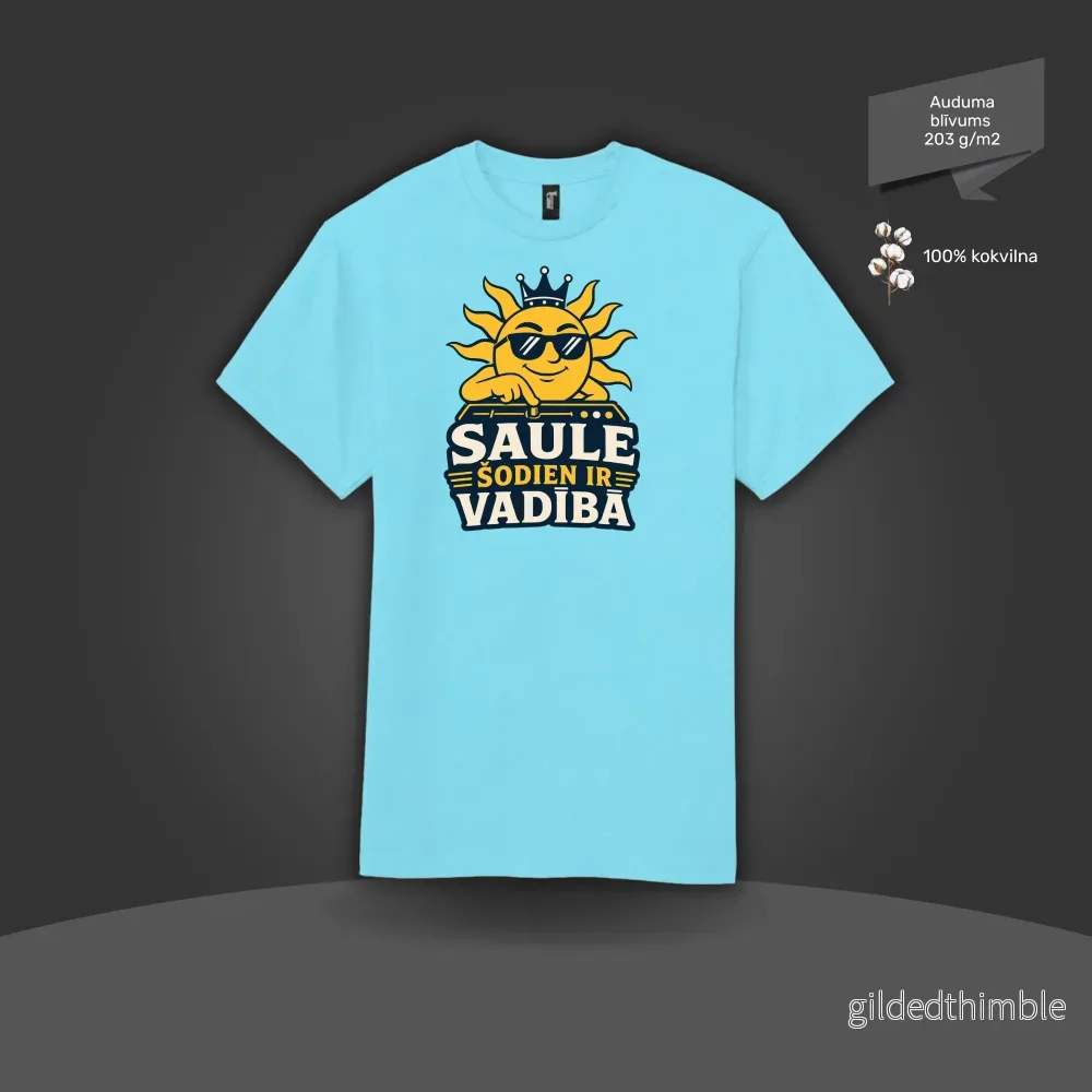 Kokvilnas T-krekls "Saule šodien ir vadībā" | 4 krāsas - Bild 3